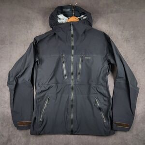 TREW Gear Capow Jacket Mens Large Black RECCO Hard Shell Ski Snowboard